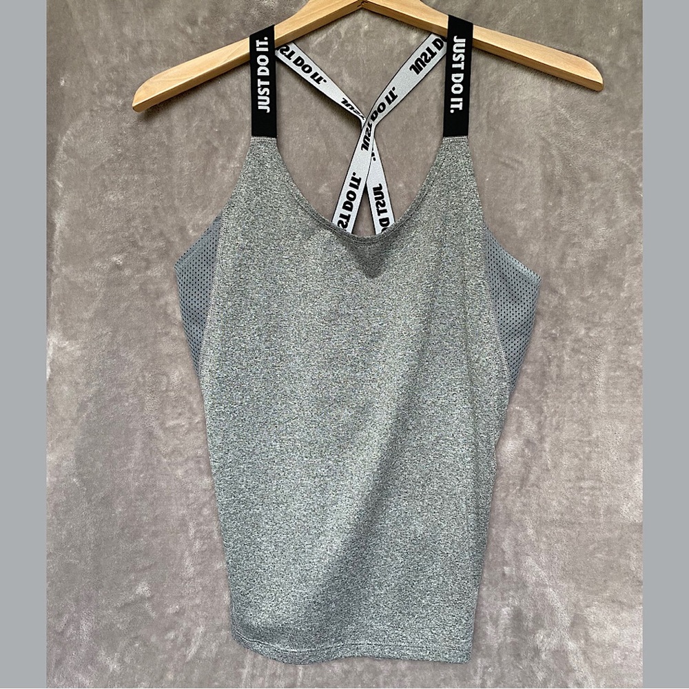 🎉Nike Dri-Fit Tank, Size Women's Medium, Gray/Black/White